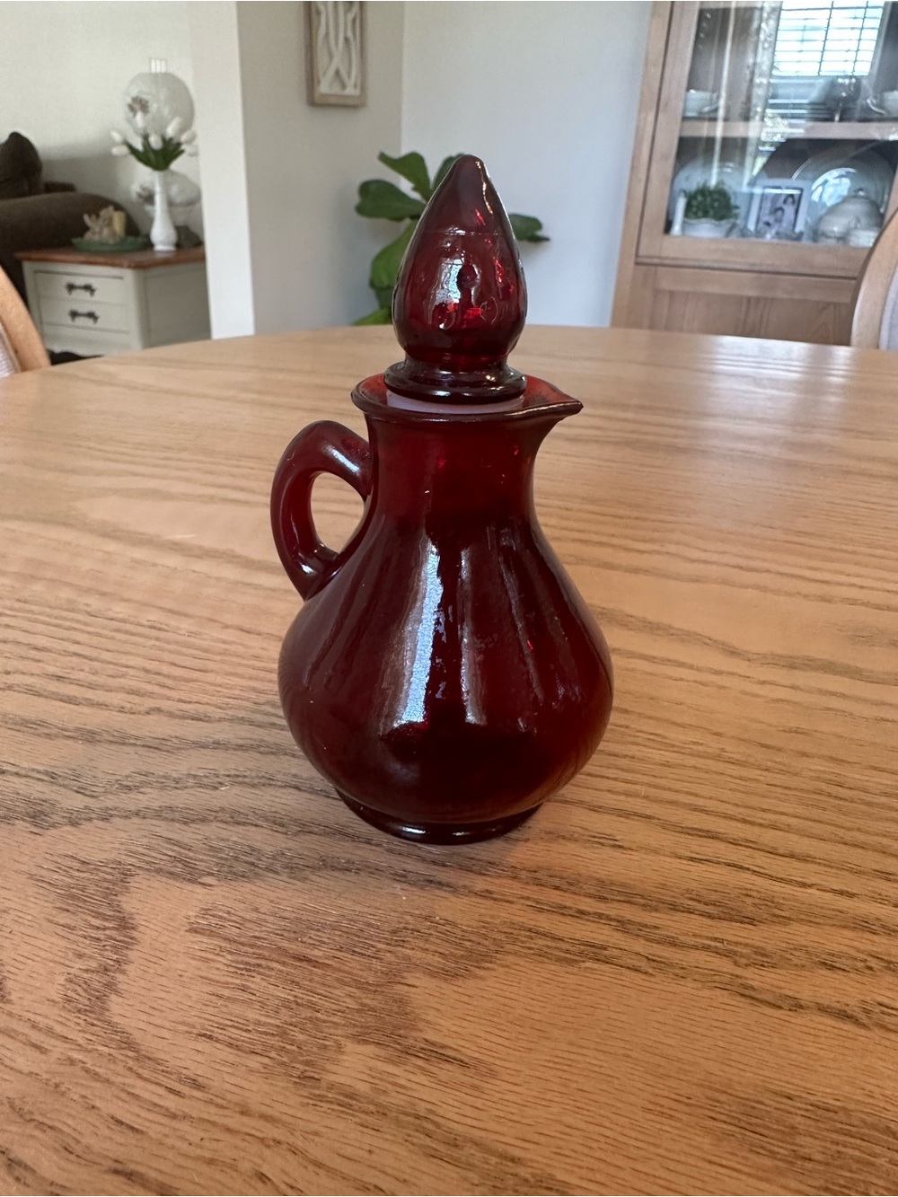 Avon Strawberry Deep Red Glass Bottle